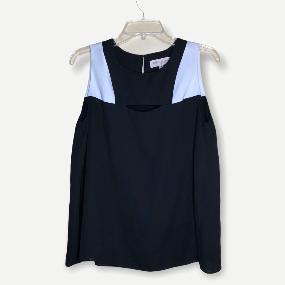 PHILOSOPHY contemporary sleeveless blouse M - Picture 3 of 6